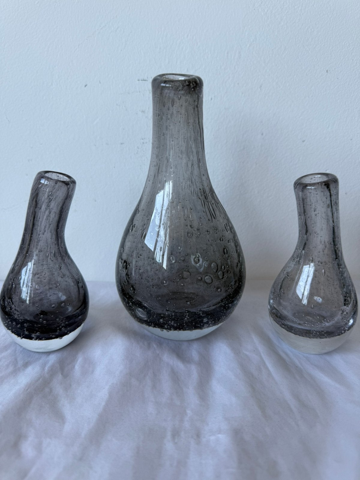 Drie Fidrio vazen grijs zwart, Ophalen of Verzenden, Zo goed als nieuw, Grijs, Glas