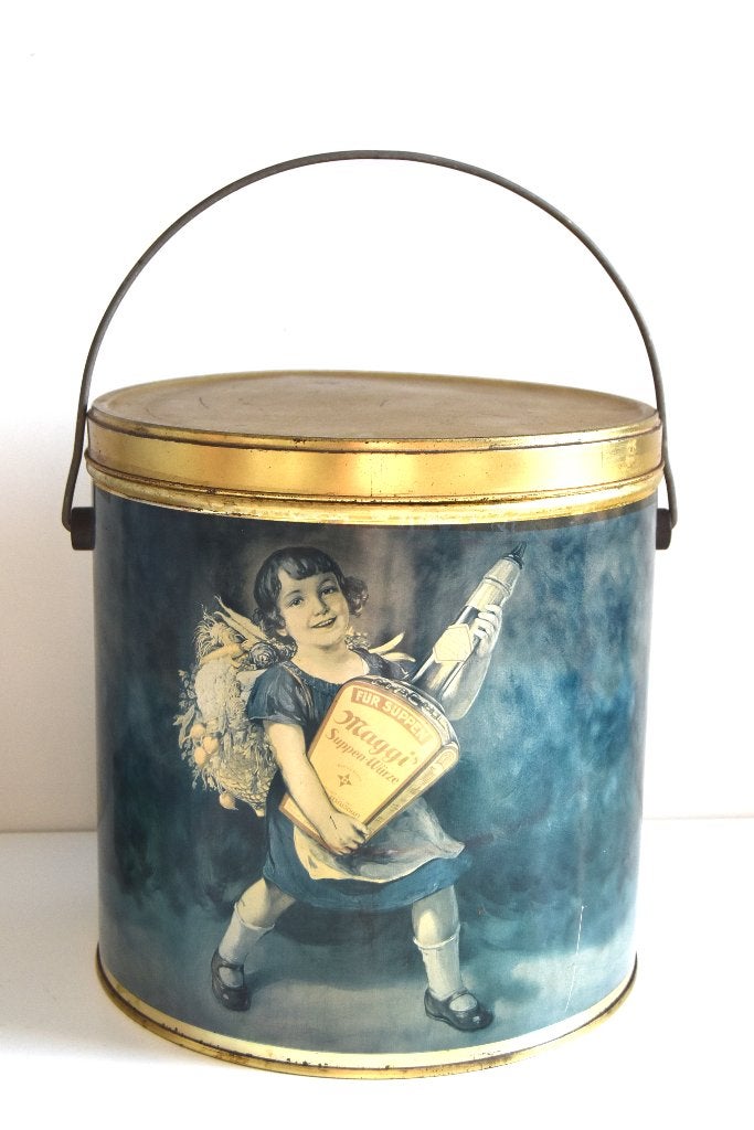 Groot vintage Maggi blik in erg goede staat, Ophalen of Verzenden, Zo goed als nieuw, Overige