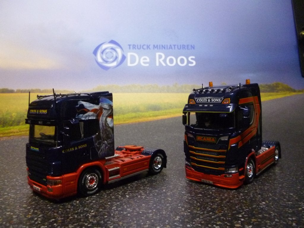 Tekno set Scania's Coles & Sons met certificaat, Ophalen of Verzenden, Nieuw, Bus of Vrachtwagen, Tekno