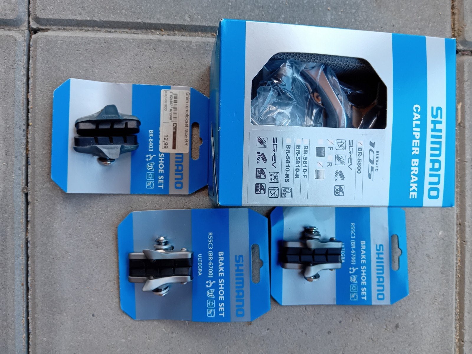 Shimano 105 Remklauw en Remblokjes Set, Fietsen en Brommers, Fietsonderdelen, Ophalen