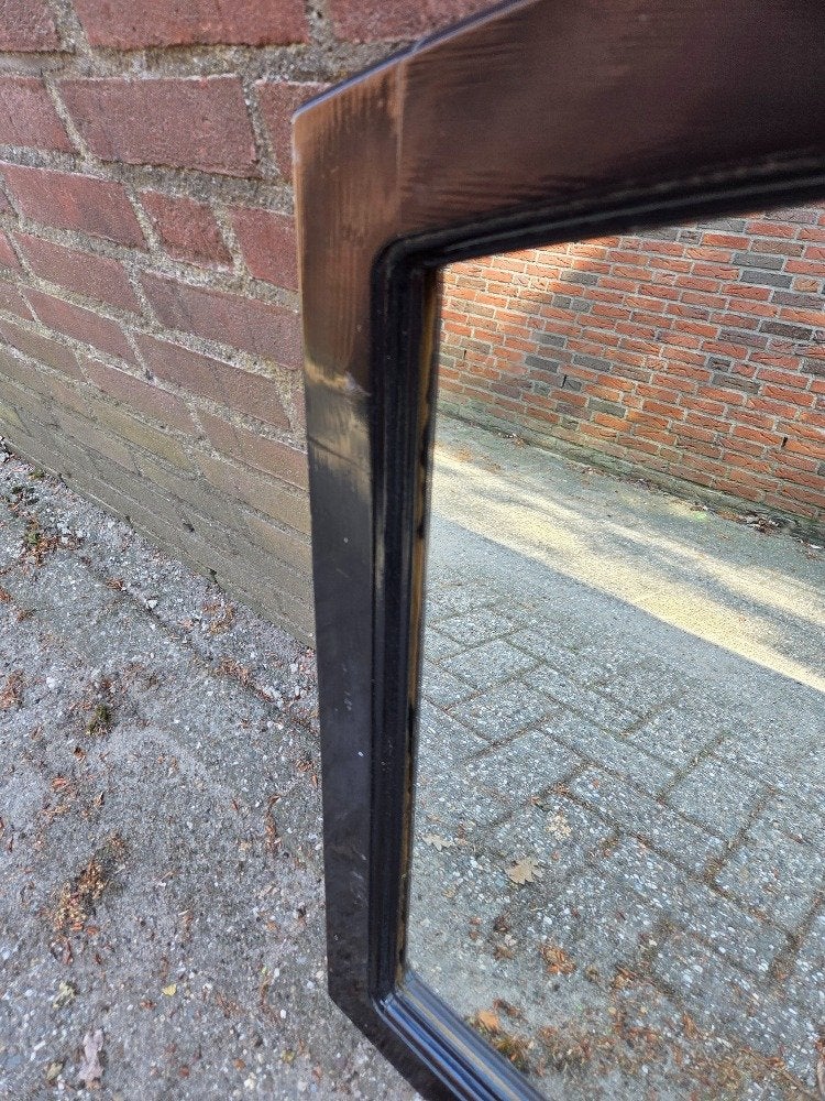 spiegel met boog eikenhout zwart, Huis en Inrichting, Woonaccessoires | Spiegels, Ophalen of Verzenden, 'T Olde Gre-j, Info@toldegrej.nl