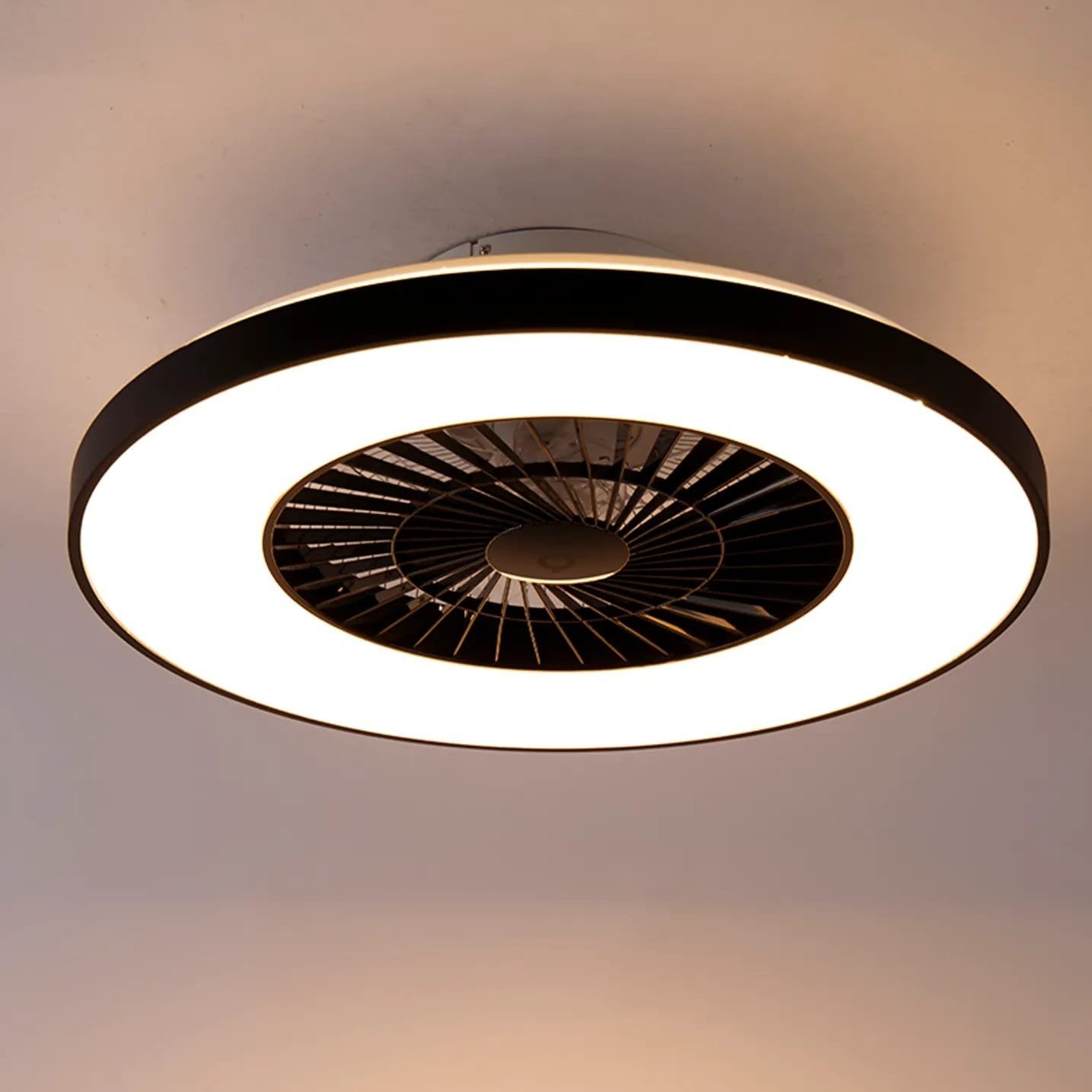 Plafondventilator zwart met LED dimbaar en afstandsbediening, Ophalen of Verzenden