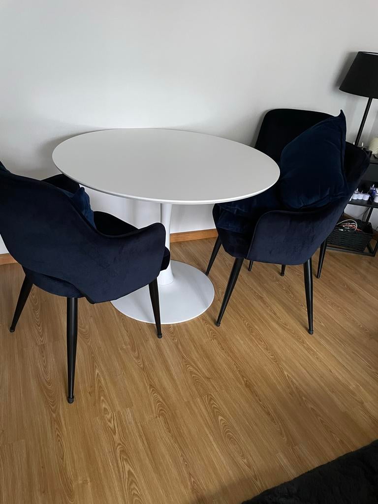 Ronde tafel met 4 stoelen, Ophalen, Gebruikt, 50 tot 100 cm, 100 tot 150 cm