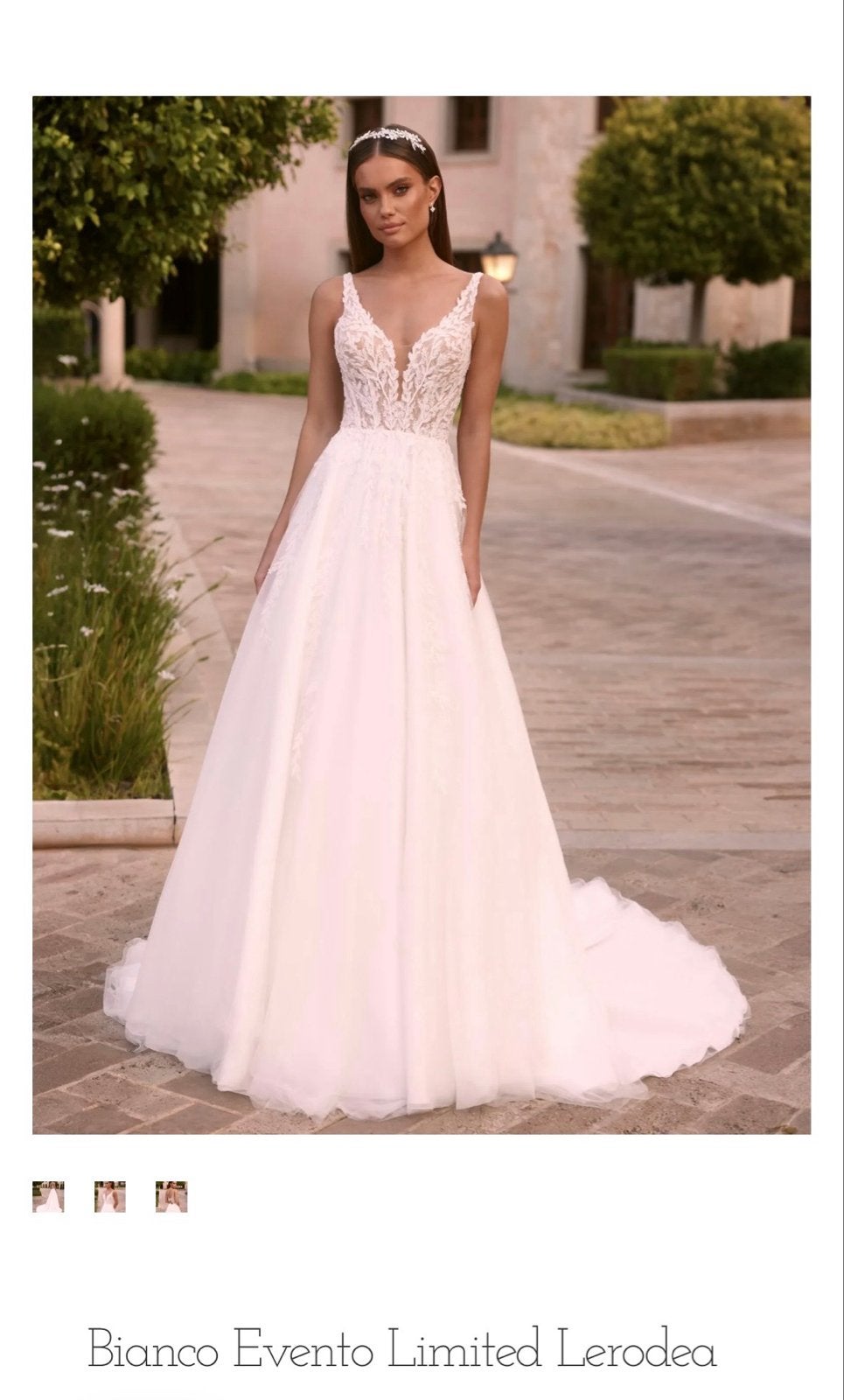 Trouwjurk / Wedding Dress - Bianco Evento - Lerodea, Kleding | Dames, Ophalen of Verzenden, Zo goed als nieuw, Wit, Trouwjurk