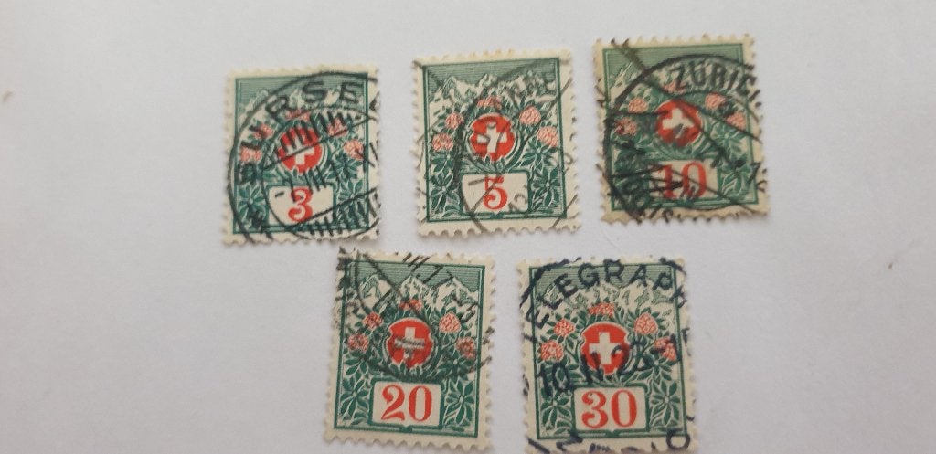 5774 zwitserland porto zegels 1911, Verzenden