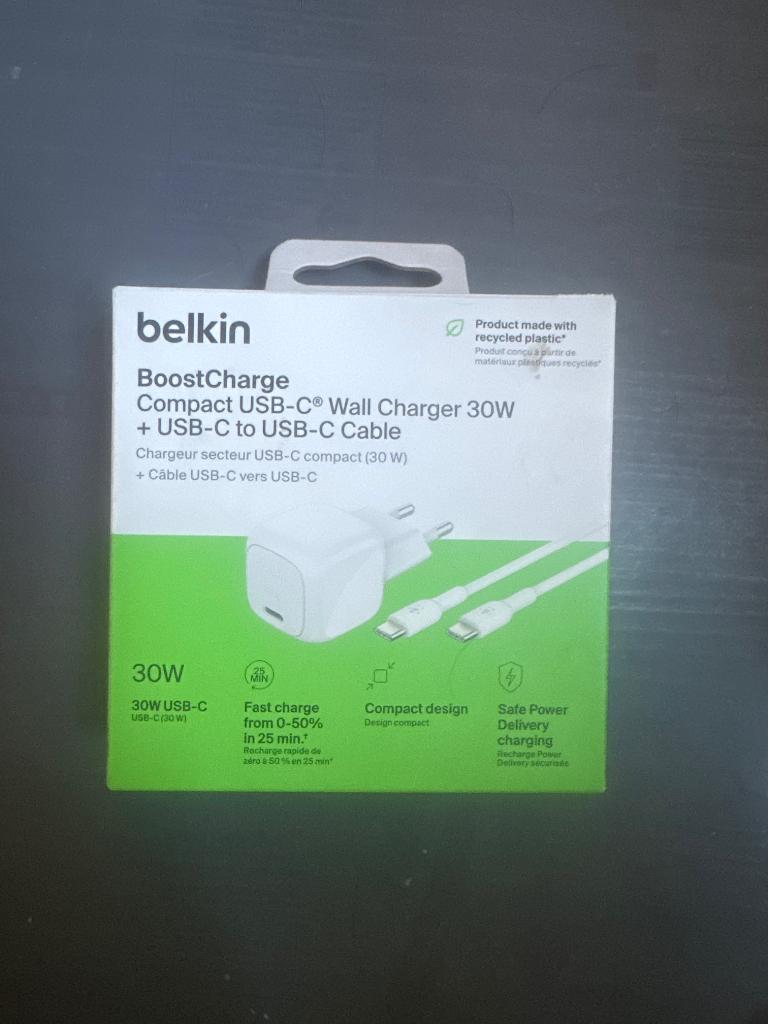 Belkin 30w oplader usb-c, Telecommunicatie, Ophalen of Verzenden, Nieuw, Apple iPhone
