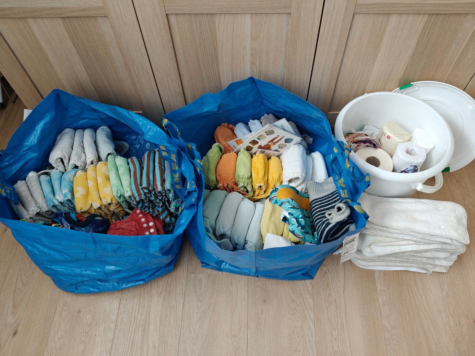 Complete set wasbare luiers van 0 tot zindelijk, Kinderen en Baby's, Ophalen, Gebruikt, Overige typen