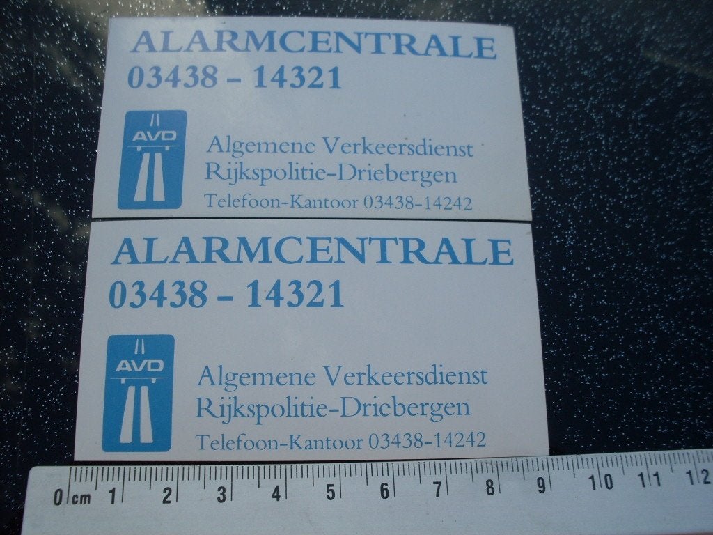 2x sticker algemene verkeersdienst rijkspolitie driebergen, Verzenden, Zo goed als nieuw, Bedrijf of Vereniging