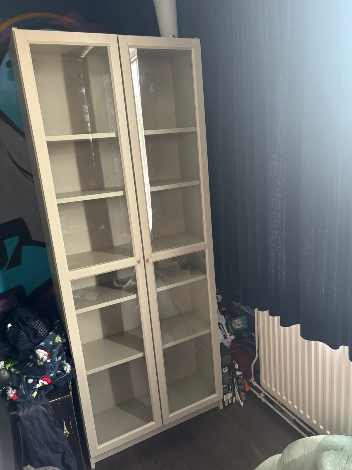 Billy boekenkast met glazendeuren licht grijs, Ophalen, Gebruikt, 200 cm of meer, 50 tot 100 cm