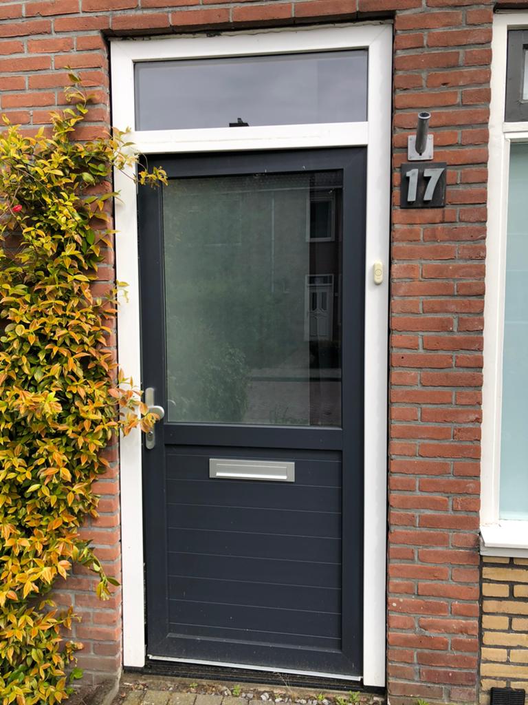 Voordeur kunststof 103x245, Doe-het-zelf en Verbouw, Kunststof, Deurkozijn, Zo goed als nieuw, Inclusief glas