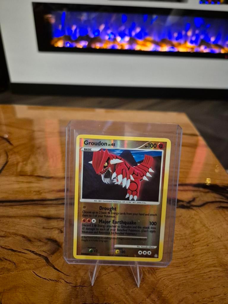 Groudon Pokémon Kaart - Holo Rare - EX, Ophalen of Verzenden, Zo goed als nieuw, Losse kaart