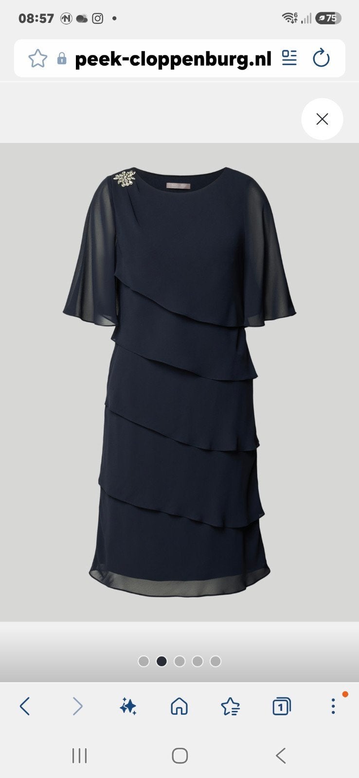 feestelijke jurk, Ophalen of Verzenden, Zo goed als nieuw, Maat 42/44 (L), Blauw