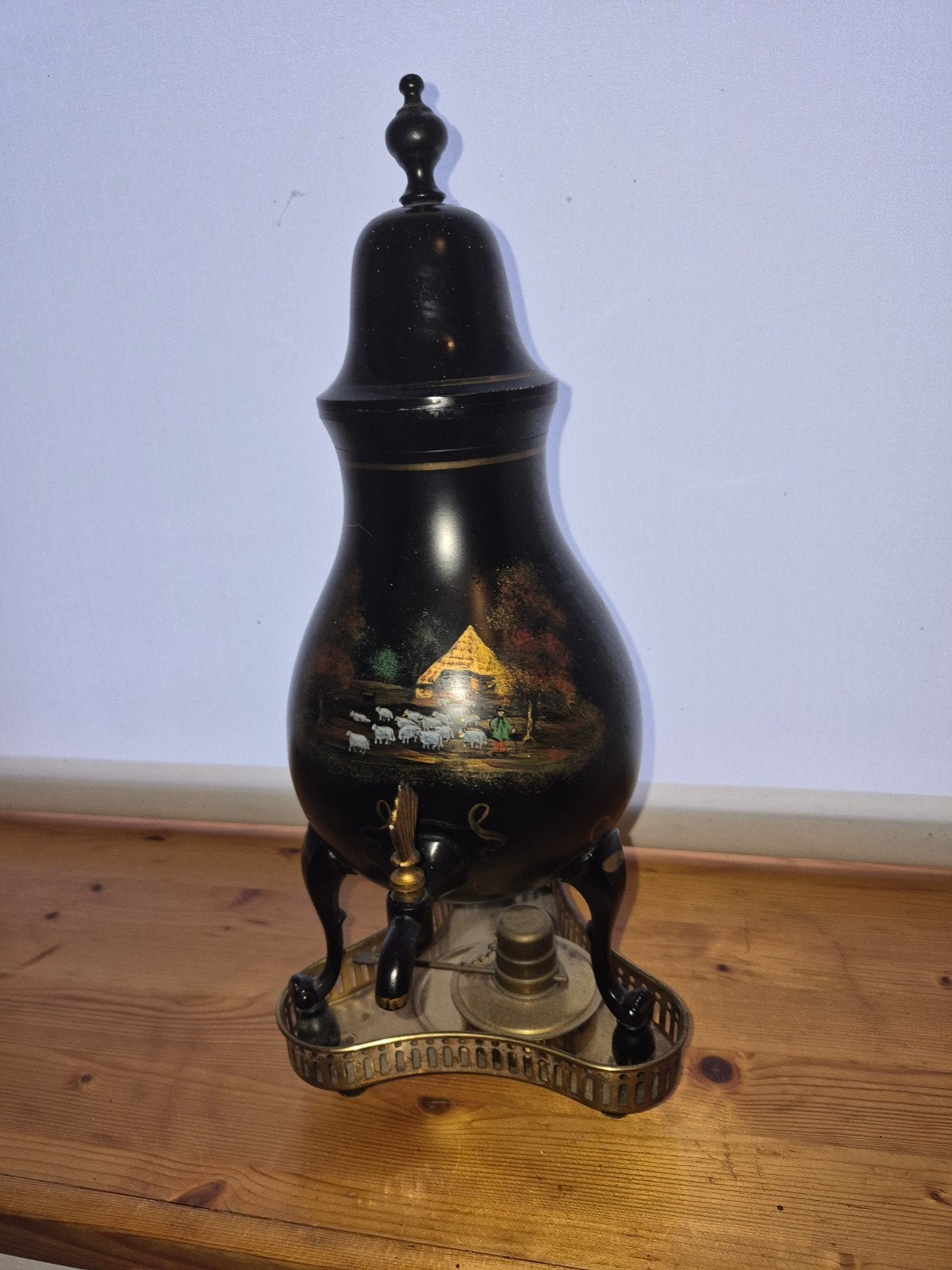 Antieke koffiepot met landschapsschildering, Antiek en Kunst, Ophalen