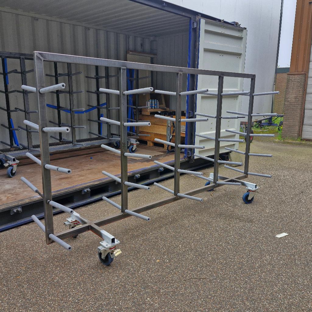 transportkar lang materiaal, Doe-het-zelf en Verbouw, Transportwagens, 100 liter of meer, Ophalen, Zo goed als nieuw, Transportkar