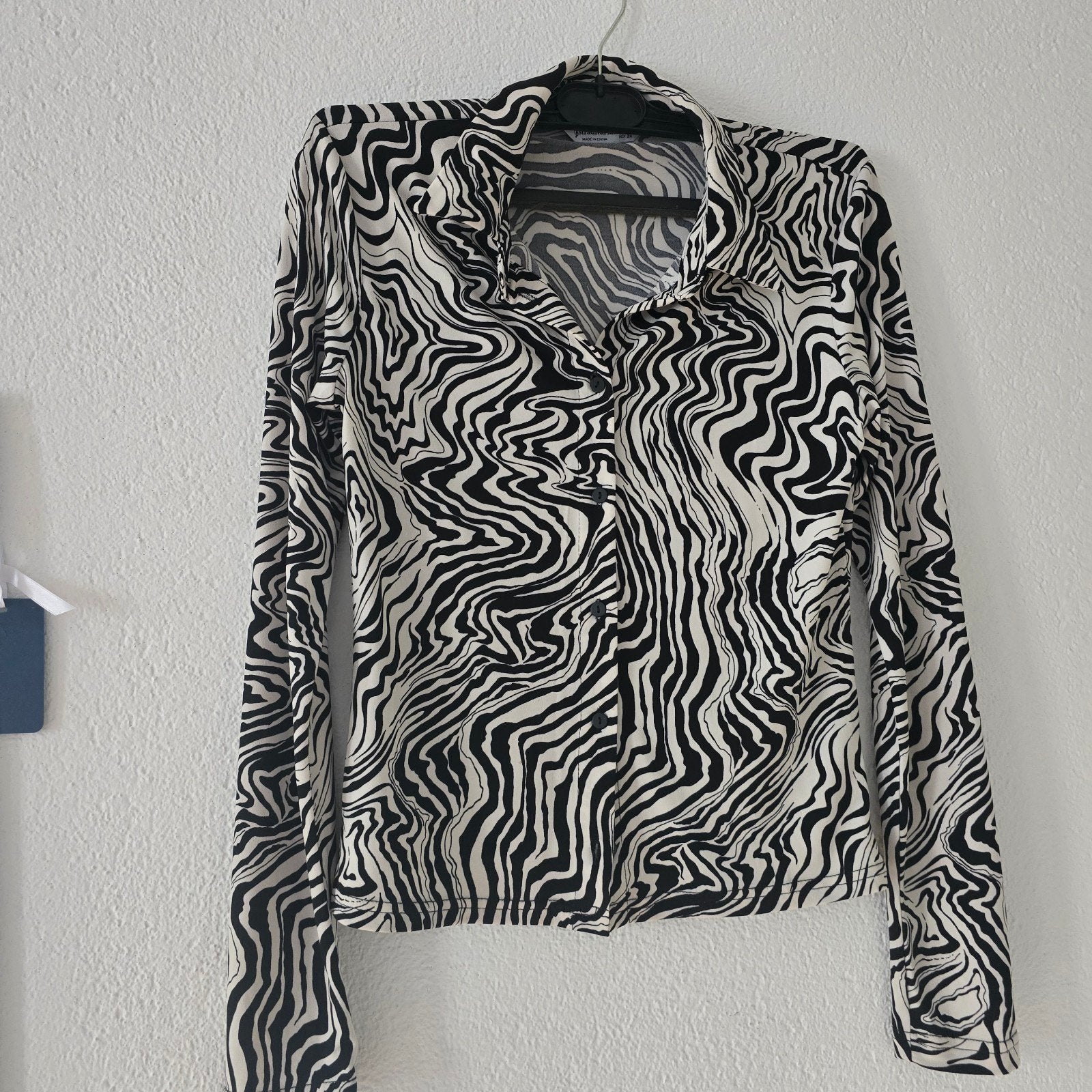 Zwart-wit zebraprint blouse Stradivarius maat s, Maat 38/40 (M), Zwart, Ophalen of Verzenden, Onbekend