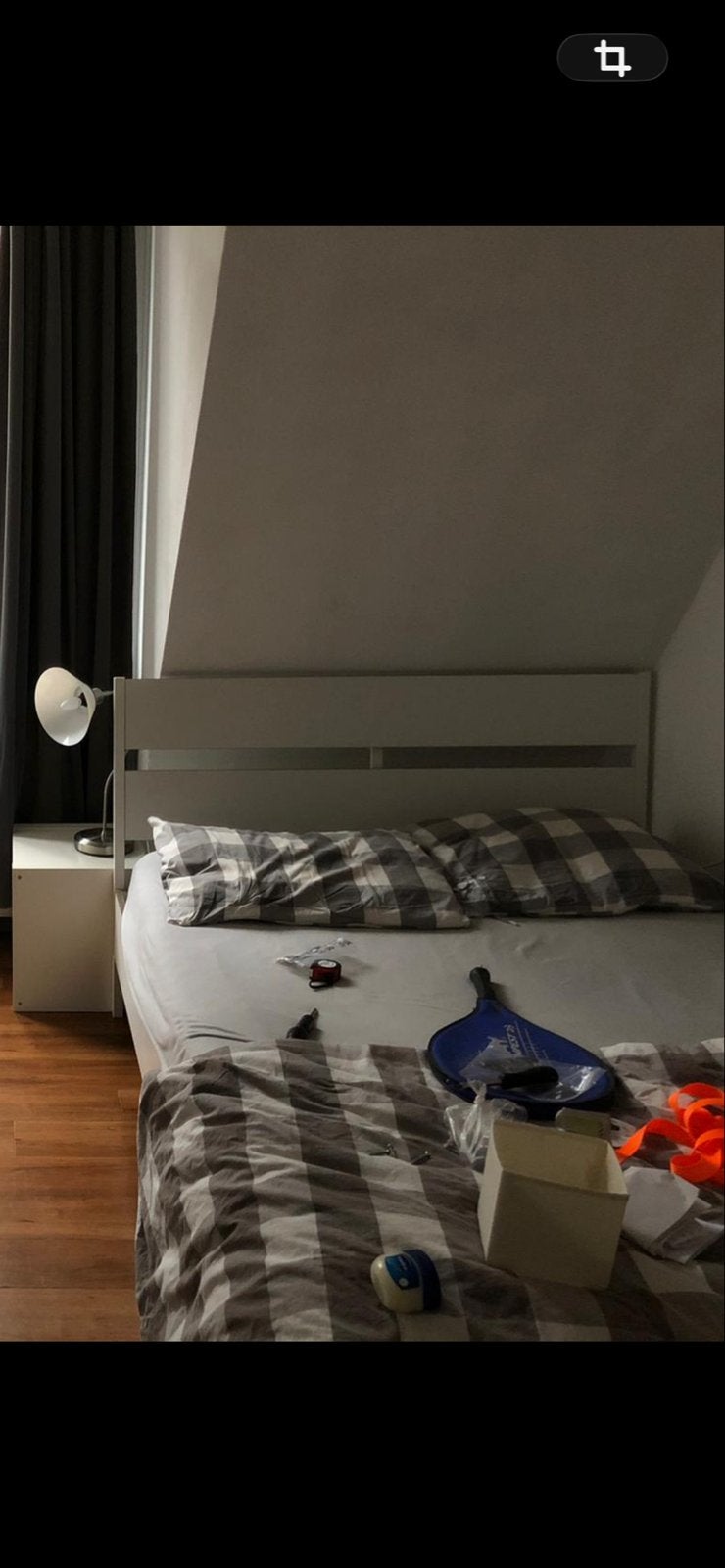 Tweepersoonsbed 140x200 cm met lattenbodem, Ophalen, Gebruikt, Wit, Tweepersoons