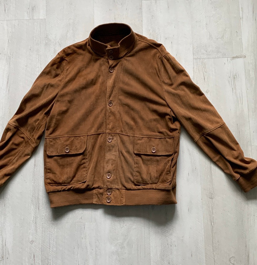 ARMA suede leer heren jacket, cognackleurig,  maat XXL 58, Verzenden, Zo goed als nieuw, Overige maten