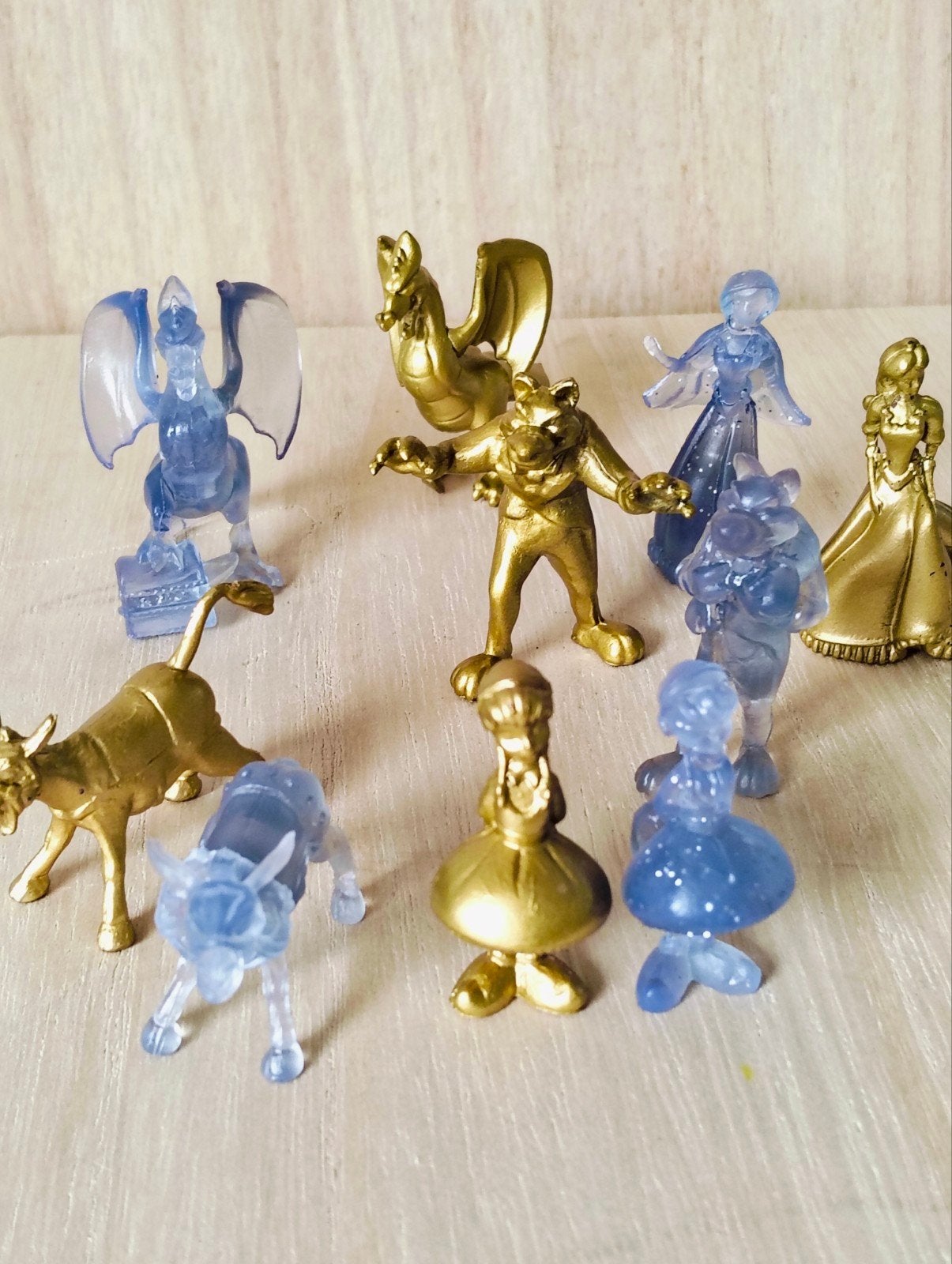 Efteling sprookjesbos  goud - ijssculpturen figuurtjes, Verzamelen, Ophalen of Verzenden, Zo goed als nieuw, Beeldje of Poppetje