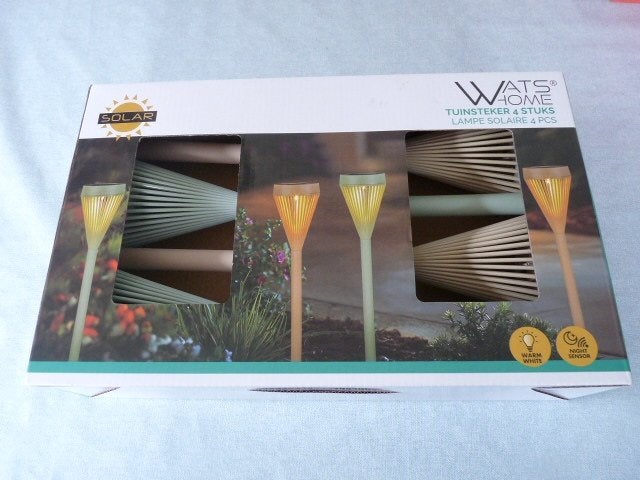  Solar Tuinlamp-4 Stuks Solar  tuinlamp verlichting Nieuw-, Zonne-energie, Kunststof, Licht-donker-sensor, Minder dan 50 watt