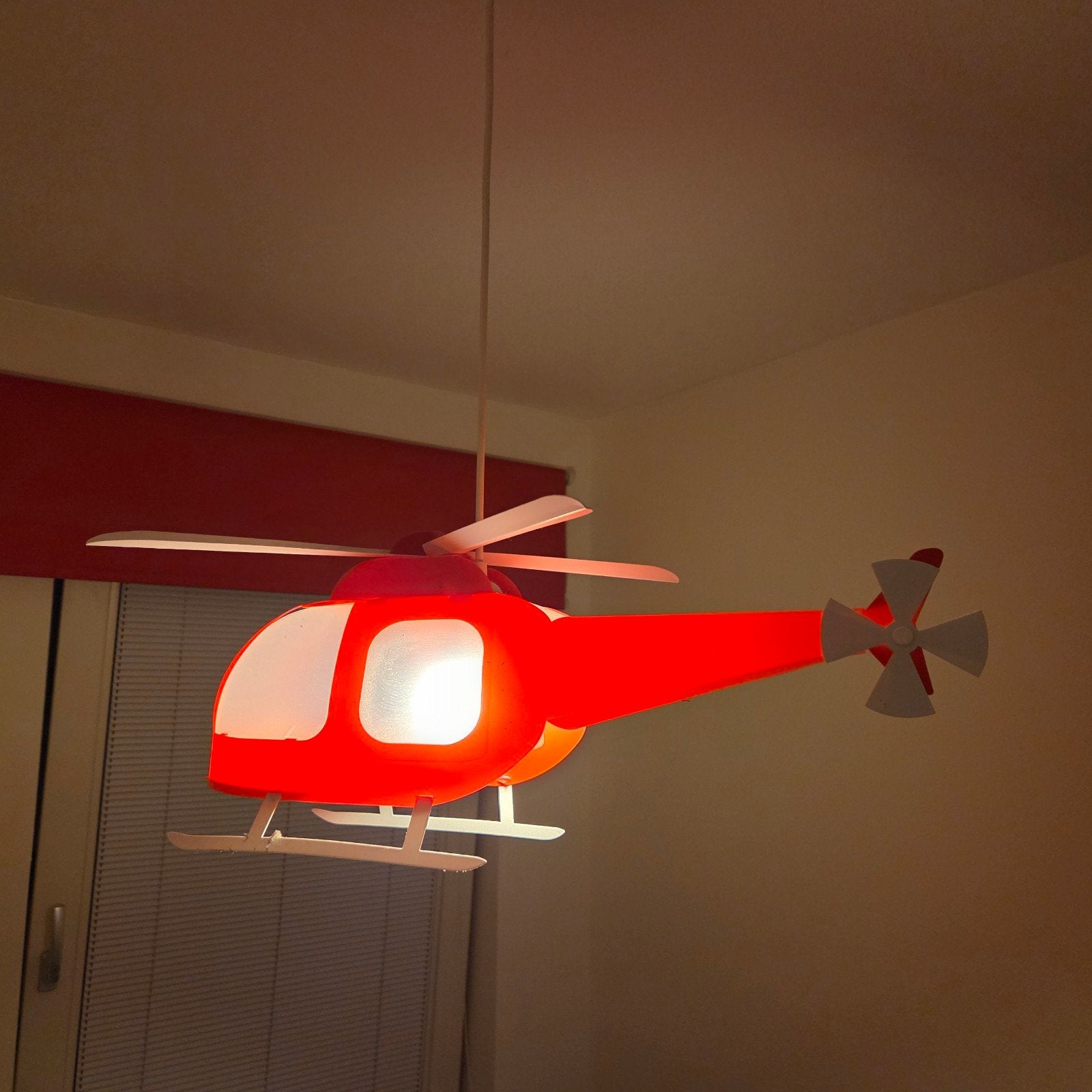 Rode Helikopter Plafondlamp Kinderkamer - Rood, Ophalen, Gebruikt