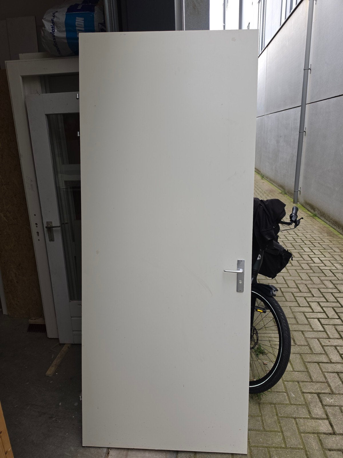 Witte binnendeur met beslag opdek deur links 93 x 231.5, Gebruikt, 80 tot 100 cm, 215 cm of meer, Binnendeur
