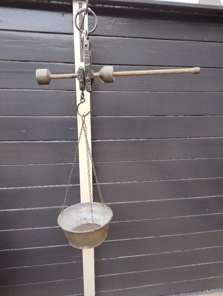 Antieke koperen weegschaal, Antiek en Kunst, Antiek | Koper en Brons, Ophalen of Verzenden, Koper