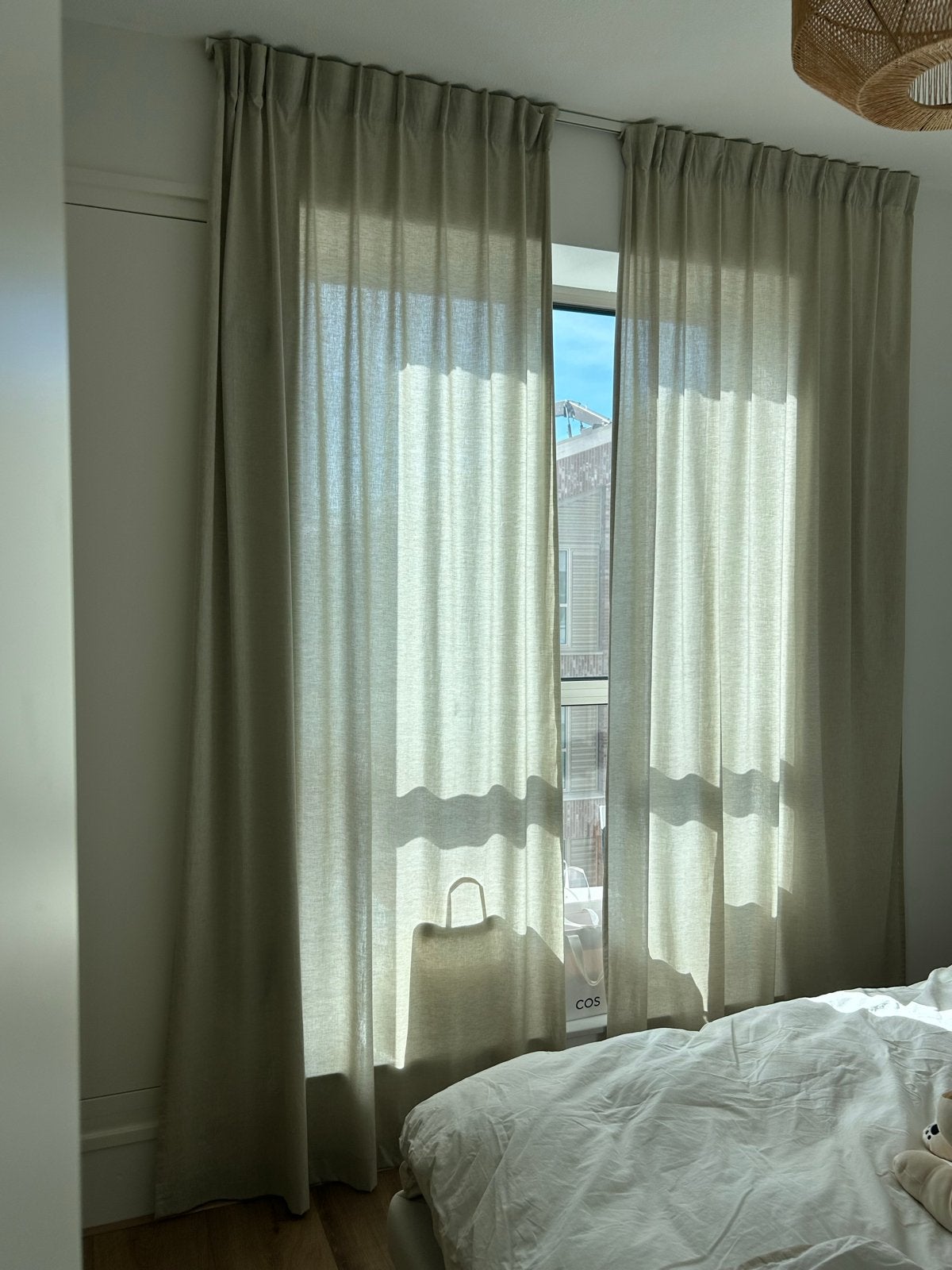 IKEA HANNALILL Gordijnen Licht Groen/Beige (ingekort), Huis en Inrichting, Ophalen, Zo goed als nieuw, Beige