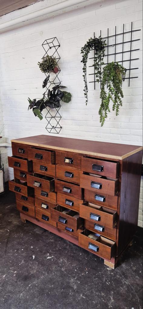 Vintage Toonbank Dressoir met 24 Lades Apothekerskast, Ophalen, Vintage