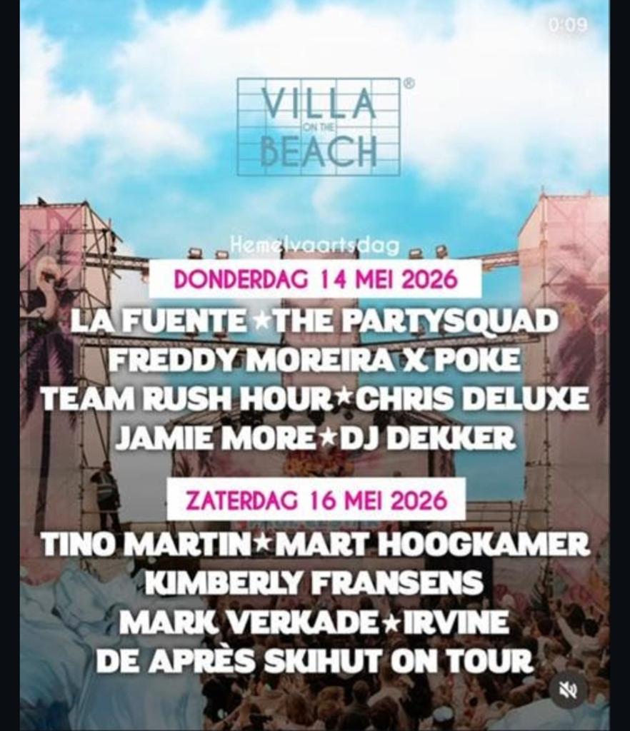 Strandopening villa on the beach 1 kaart, Tickets en Kaartjes, Eén persoon
