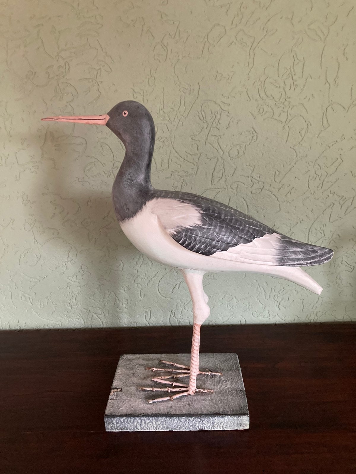 Unieke Folk Art Scholekster, Handgesneden 49 cm, Hout, Gebruikt, Meerkleurig, Overige stijlen