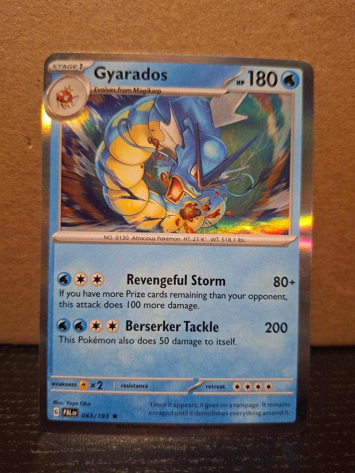 Gyarados 043/193 Pokémon kaart NM, Ophalen of Verzenden, Zo goed als nieuw, Losse kaart, Foil