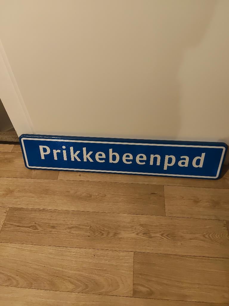 Straatnaambord prikkebeenpad., Ophalen of Verzenden, Zo goed als nieuw