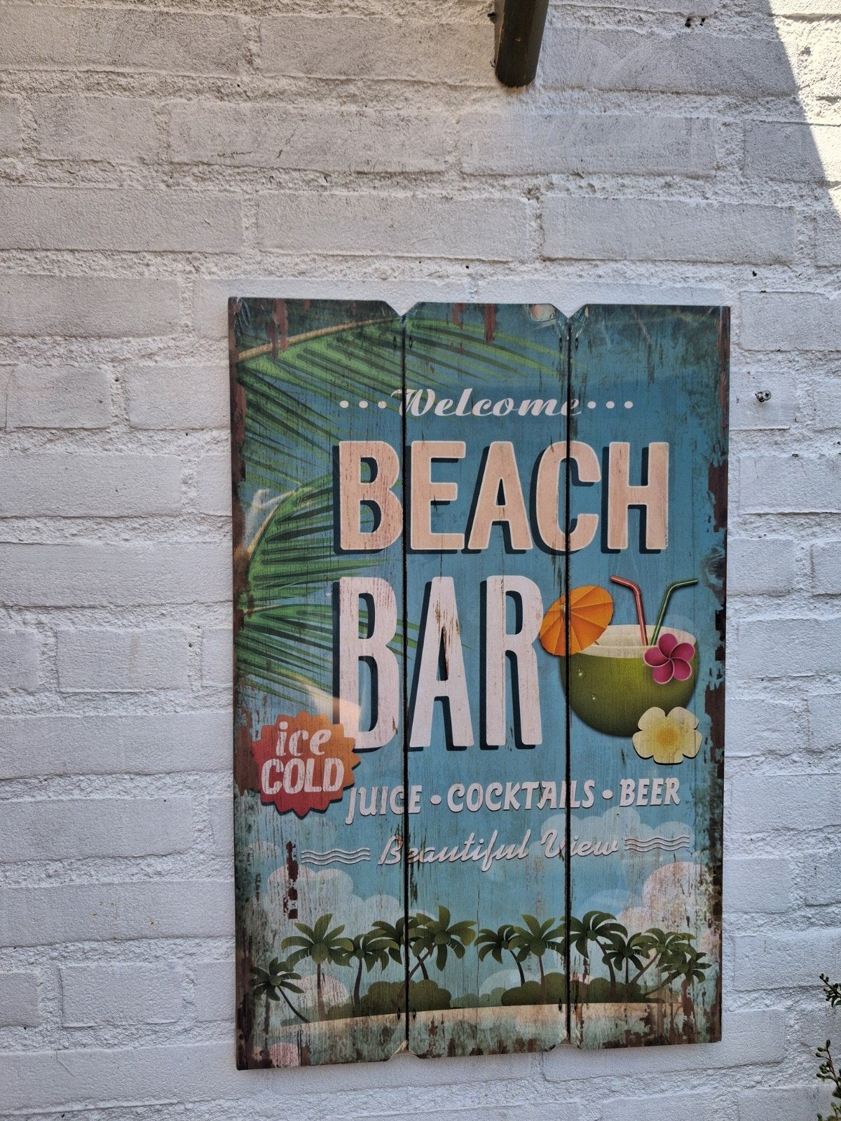 Beach bar wandbord, Verzenden, Nieuw