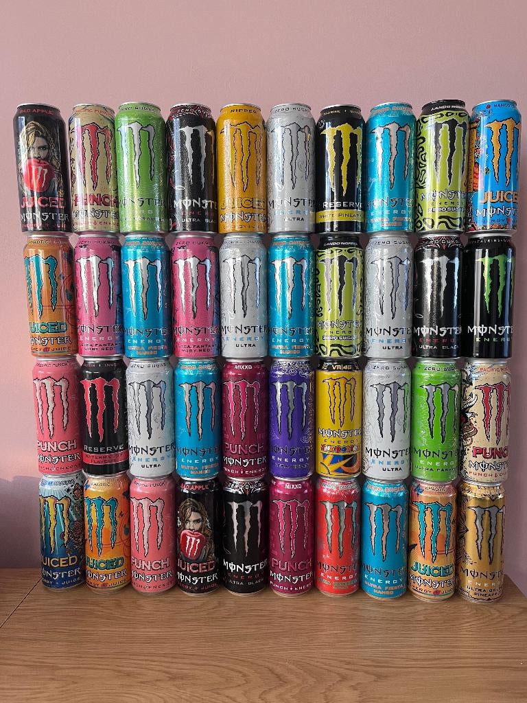 Goedkope MEGA monster energy verzameling, Verzamelen, Blikken, Ophalen of Verzenden, Gebruikt, Overige, Overige merken