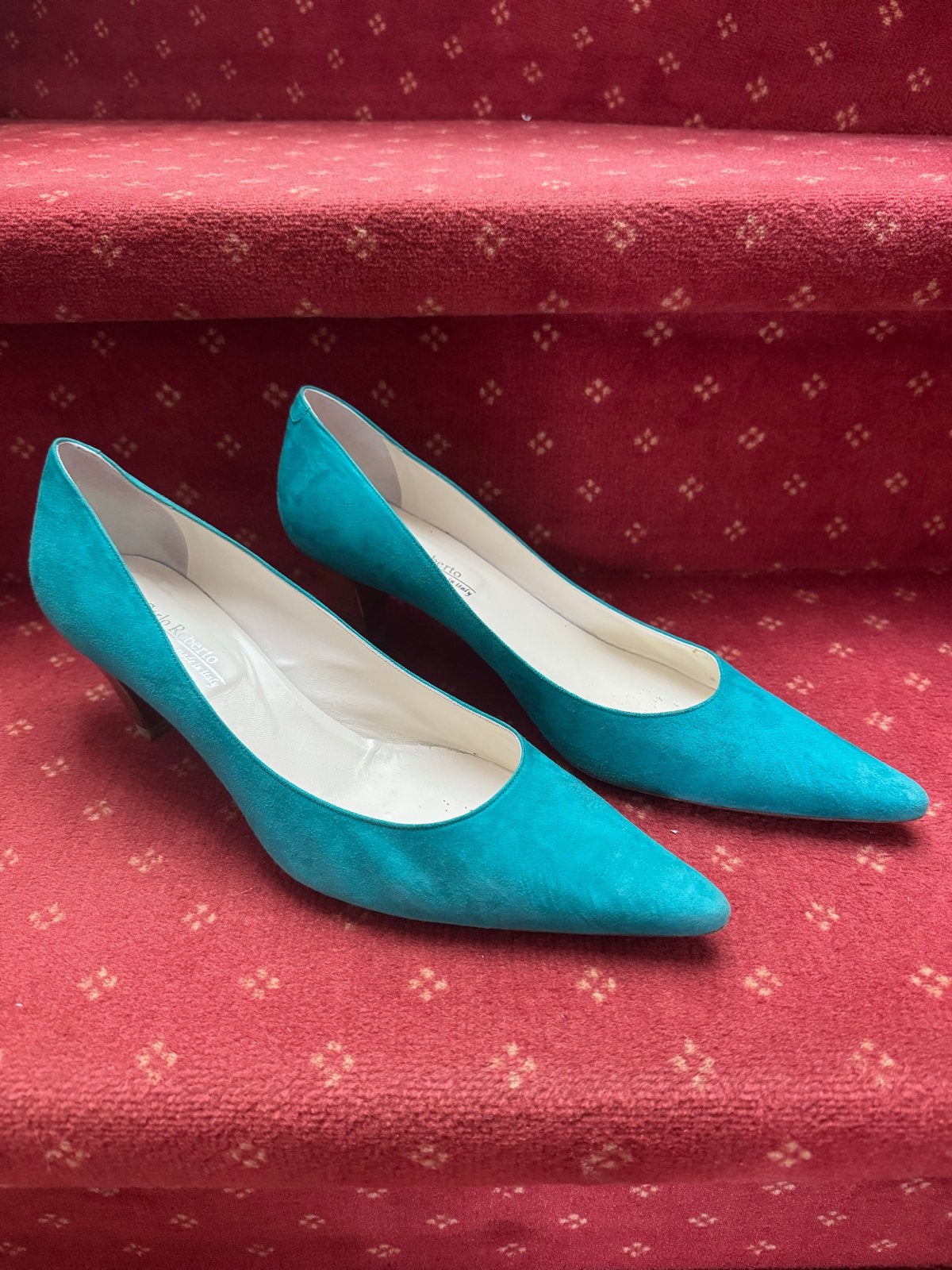 Carlo Roberto Pumps - Turquoise - Maat 41, zgan, Pumps, Overige kleuren, Ophalen of Verzenden, Zo goed als nieuw