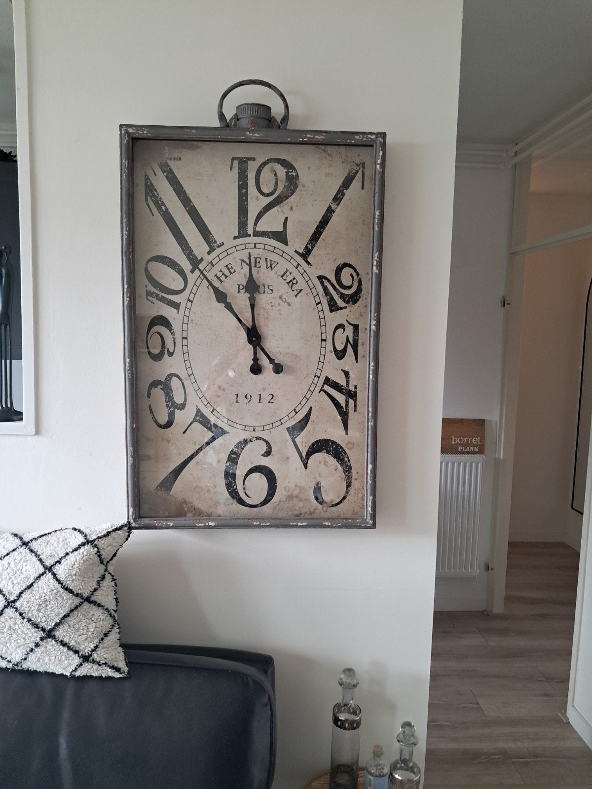 Houten beige klok, Ophalen, Gebruikt, Beige, Wandklok