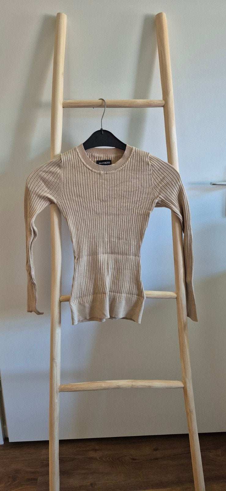 Even&Odd geribbelde longsleeve maat S, Beige, Ophalen of Verzenden, Zo goed als nieuw, Maat 36 (S)
