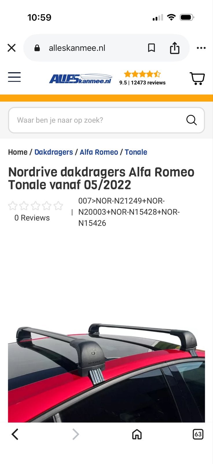 Nordrive dakdragers voor Alfa Romeo Tonale (vanaf 05/2022), Verzenden, Zo goed als nieuw