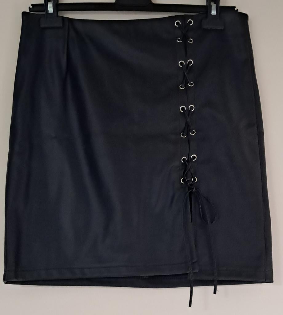 Imitatie leren rok., Zwart, Maat 46/48 (XL) of groter, Ophalen of Verzenden, Zo goed als nieuw