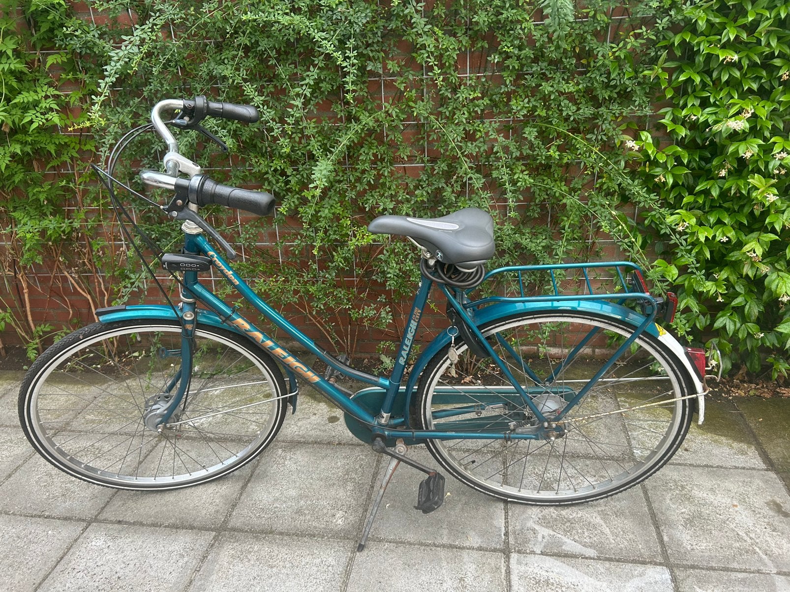 Raleigh Croydon groen/blauwe damesfiets stadsfiets FH:50-53, Gebruikt, Versnellingen, 50 tot 53 cm, Schijfrem