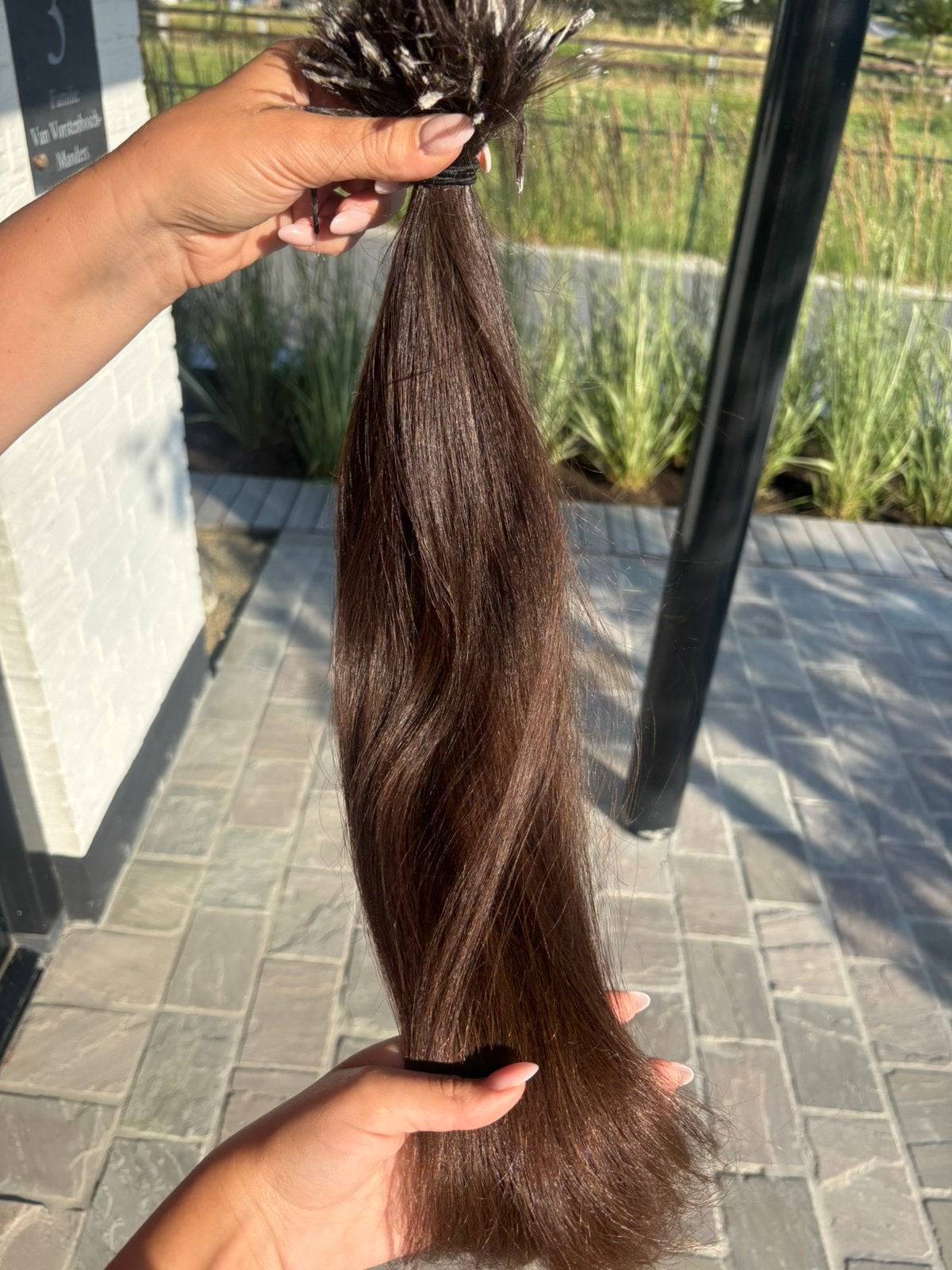 Hair extensions donkerbruin van echt haar, Sieraden, Tassen en Uiterlijk, Uiterlijk | Haarverzorging, Ophalen of Verzenden, Zo goed als nieuw