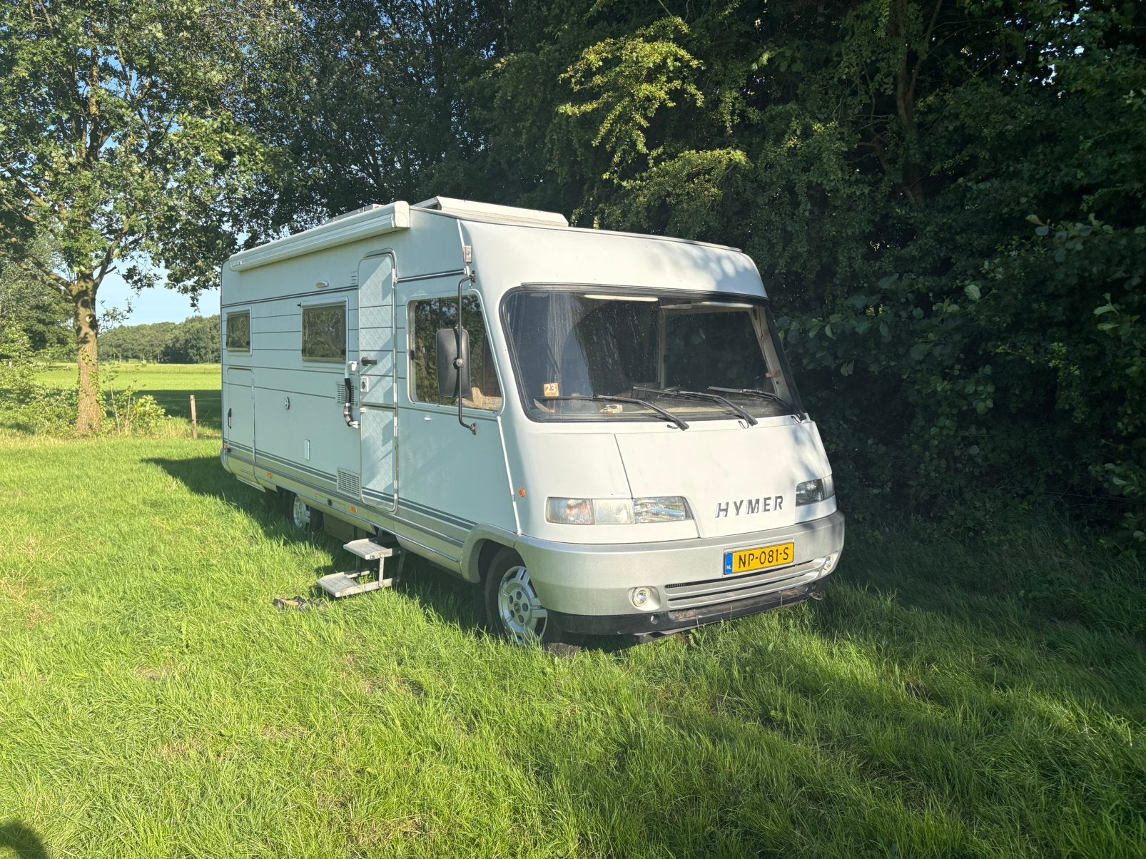 Camper Hymer B644 G fiat ducato 2,5 116 pk xxl garage airco, Caravans en Kamperen, Campers, Integraal, Buitenlamp, Ringverwarming