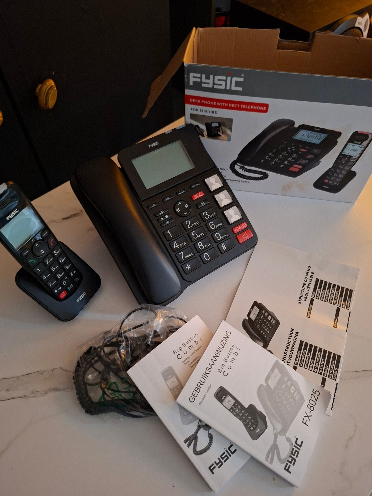 Fysic FX-8025 Senioren Telefoon Combi met DECT Handset, Ophalen of Verzenden, Nieuw, 2 handsets