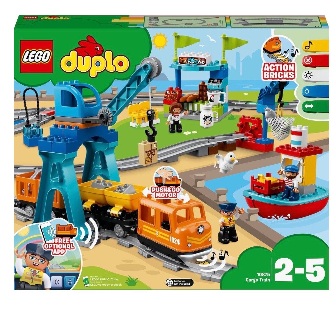 LEGO Duplo Goederentrein (10875), Overige thema's, Ophalen of Verzenden, Zo goed als nieuw, Compleet