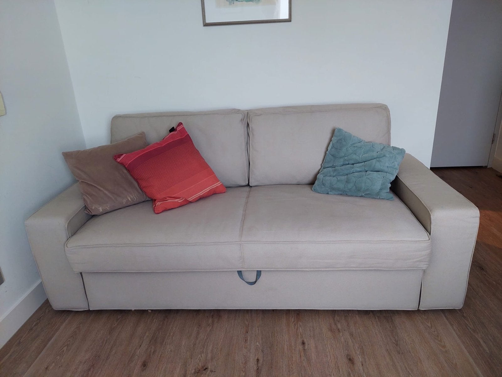 IKEA Vilasund slaapbank - Beige, Ophalen, Gebruikt, Beige, Tweepersoons