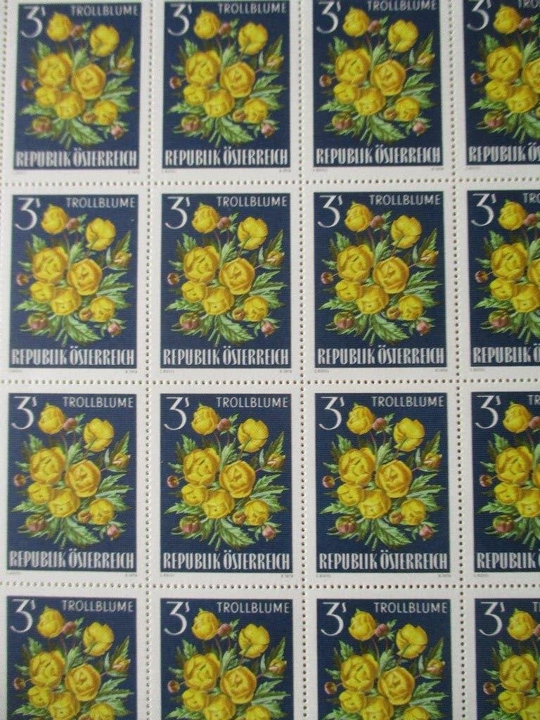 Oostenrijk, serie Alpenbloemen, complete vellen, 1966, Verzenden