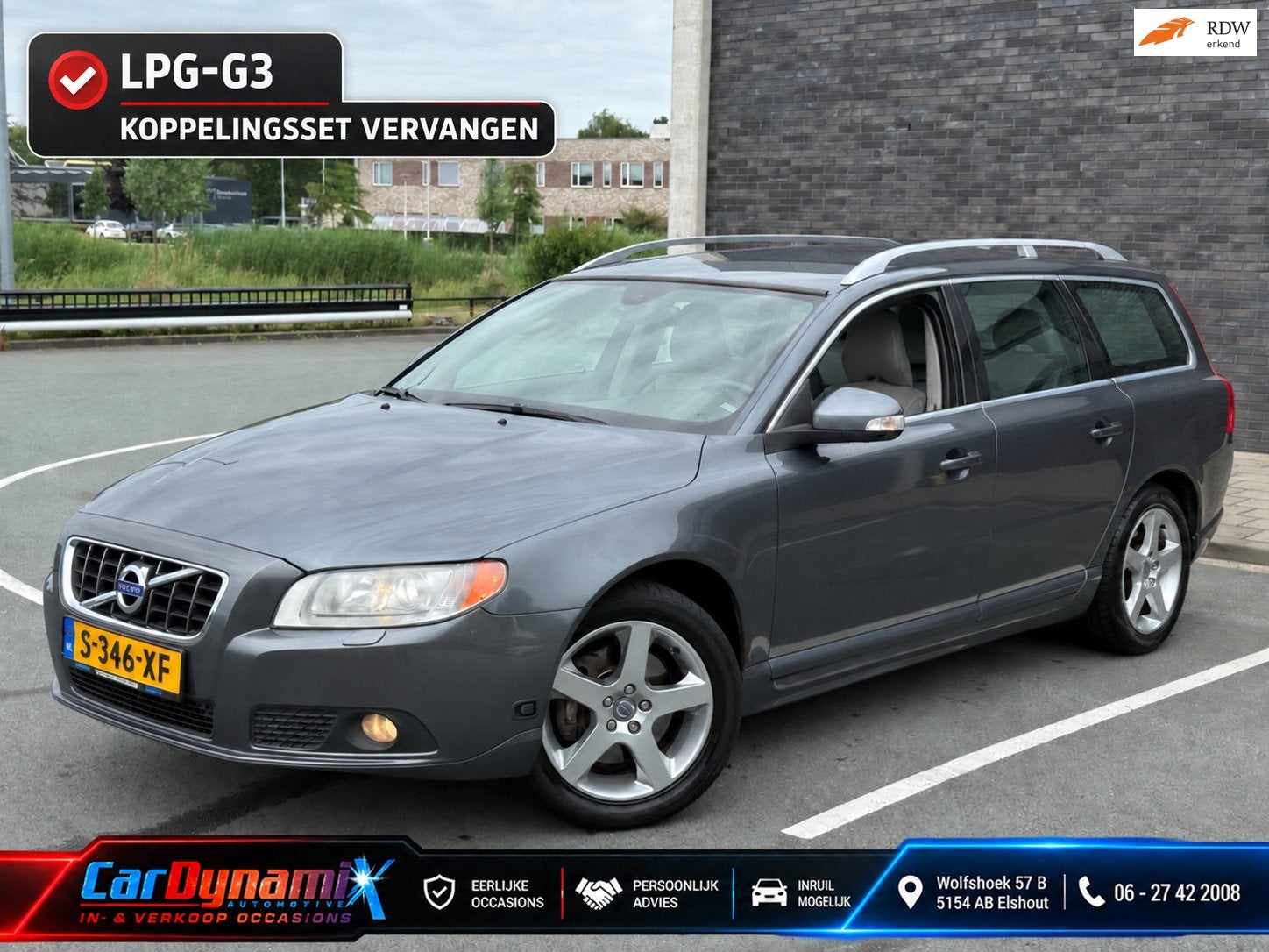 Volvo V70 2.5FT Summum | LPG-G3 | Nwe Kopp. | APK'27 | Leder, Auto's, Voorwielaandrijving, Gebruikt, Beige, Overige brandstoffen