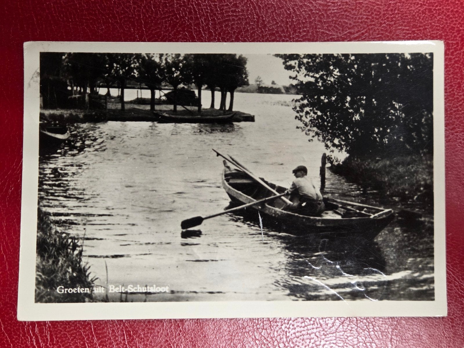 Belt-Schutsloot bij Zwartsluis man in roeiboot, Ophalen of Verzenden, 1960 tot 1980