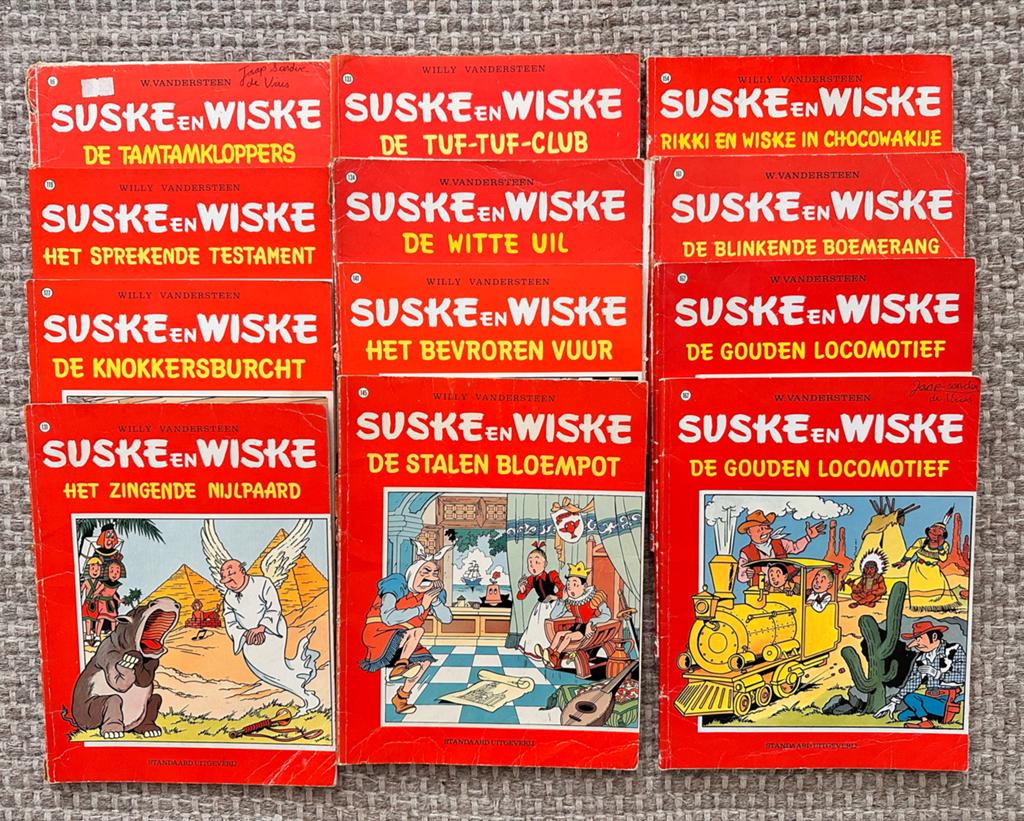 Suske en Wiske collectie - 12 albums, diverse staten, Meerdere stripboeken, Ophalen of Verzenden, Gelezen