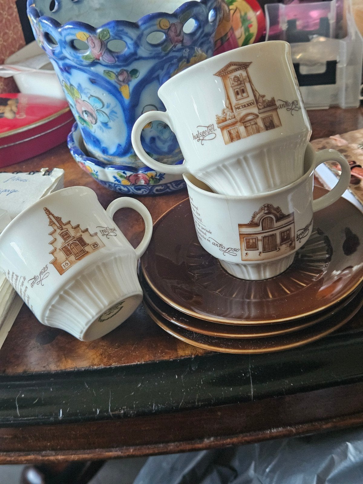 3x Schirnding Bavaria kop en schotel met gebouwen, Ophalen of Verzenden